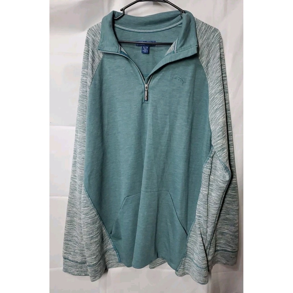 Tommy Hilfiger Sweaterโ Men's Lightweight Aqua-Green Long Sleeve 1/4 Zip Size XL